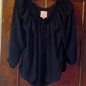 Black off the shoulder blouse